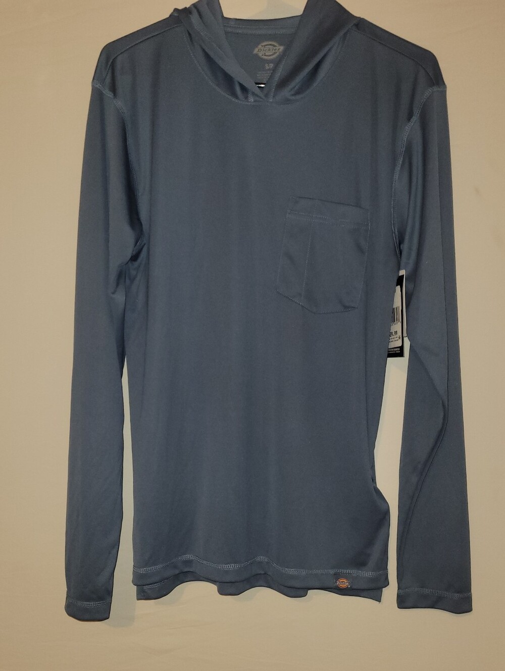 Dickies Slate Blue Long Sleeve Hooded Pocket Tee, S